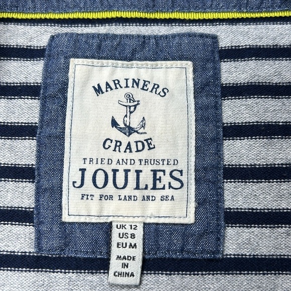 Joules Womens Nautical Stripe Cotton Shift Dress Pockets Blue White Size 8 - Picture 10 of 11